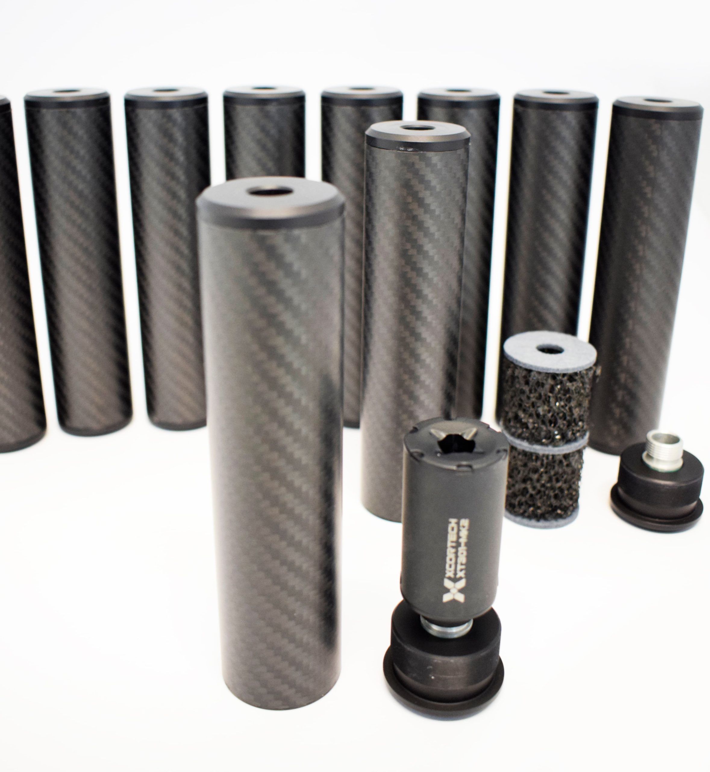 Silenciadores de fibra de carbono Tactical Cave con trazador integrado
