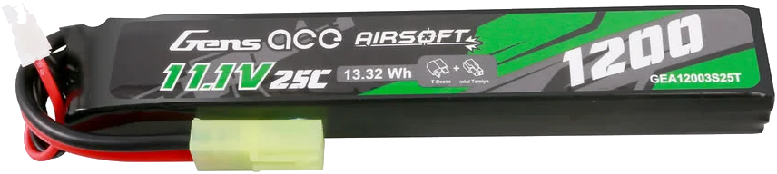 Batería de airsoft LiPo 11,1V con conector mini Tamiya de serie
