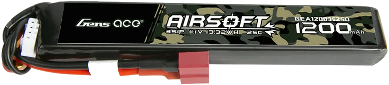 Batería de airsoft LiPo 11,1V 1200mAh 25C con conector T-Deans