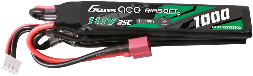 Batería de airsoft LiPo 11,1V formato nunchuck de tres bloques