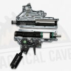 Preparación Wasabi: vista cenital del gearbox V2 con gatillo electrónico Gate Aster II