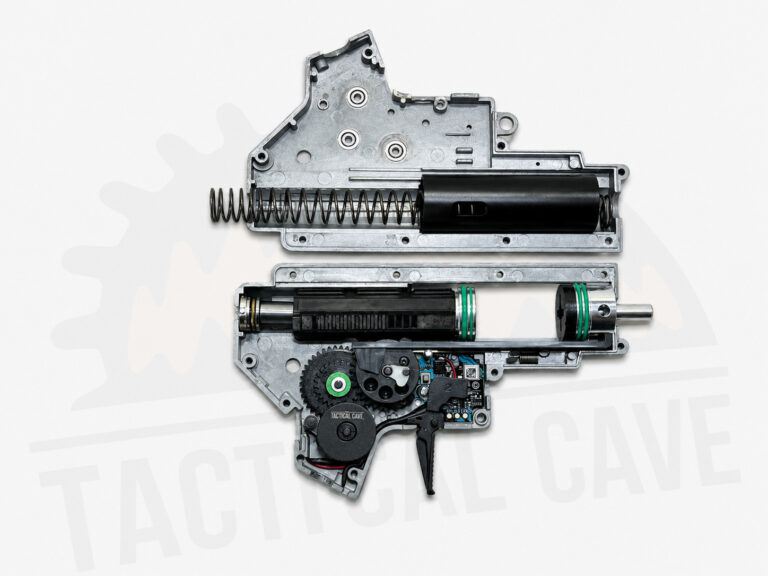 Comparativa de preparaciones airsoft: gearbox WhiteCucumber en vista cenital